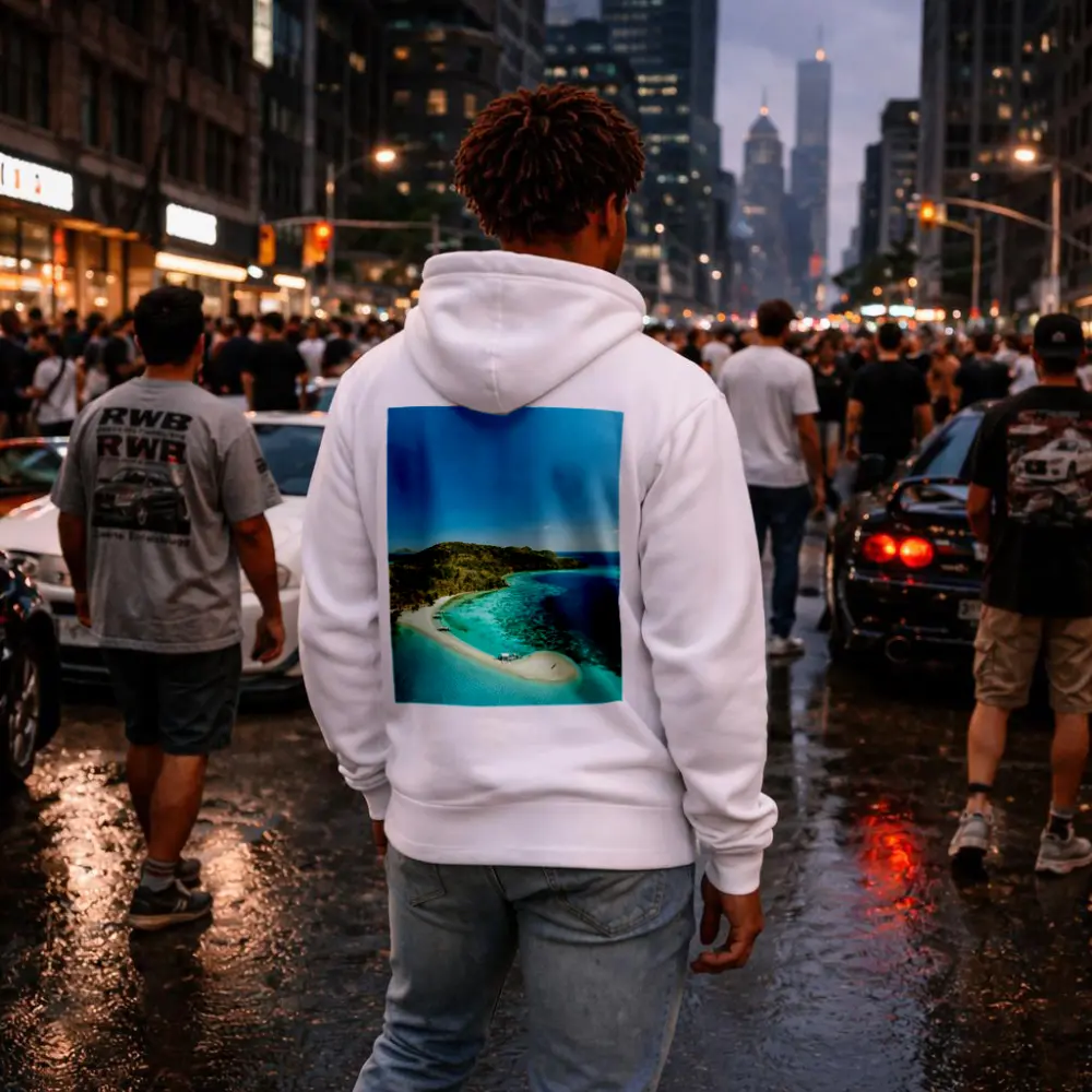 Tropical Island Sandbar Aerial Ocean View – Hoodies
