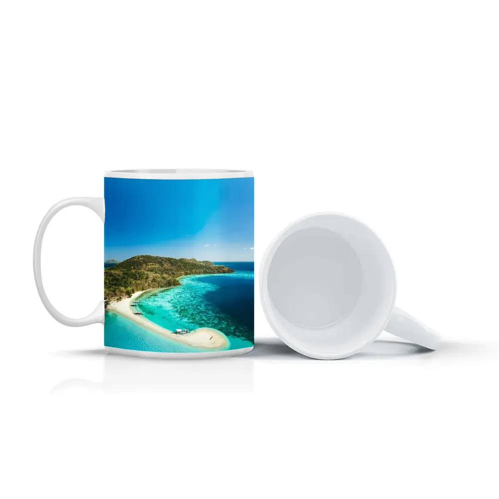 Tropical Island Sandbar Aerial Ocean View – Mugs