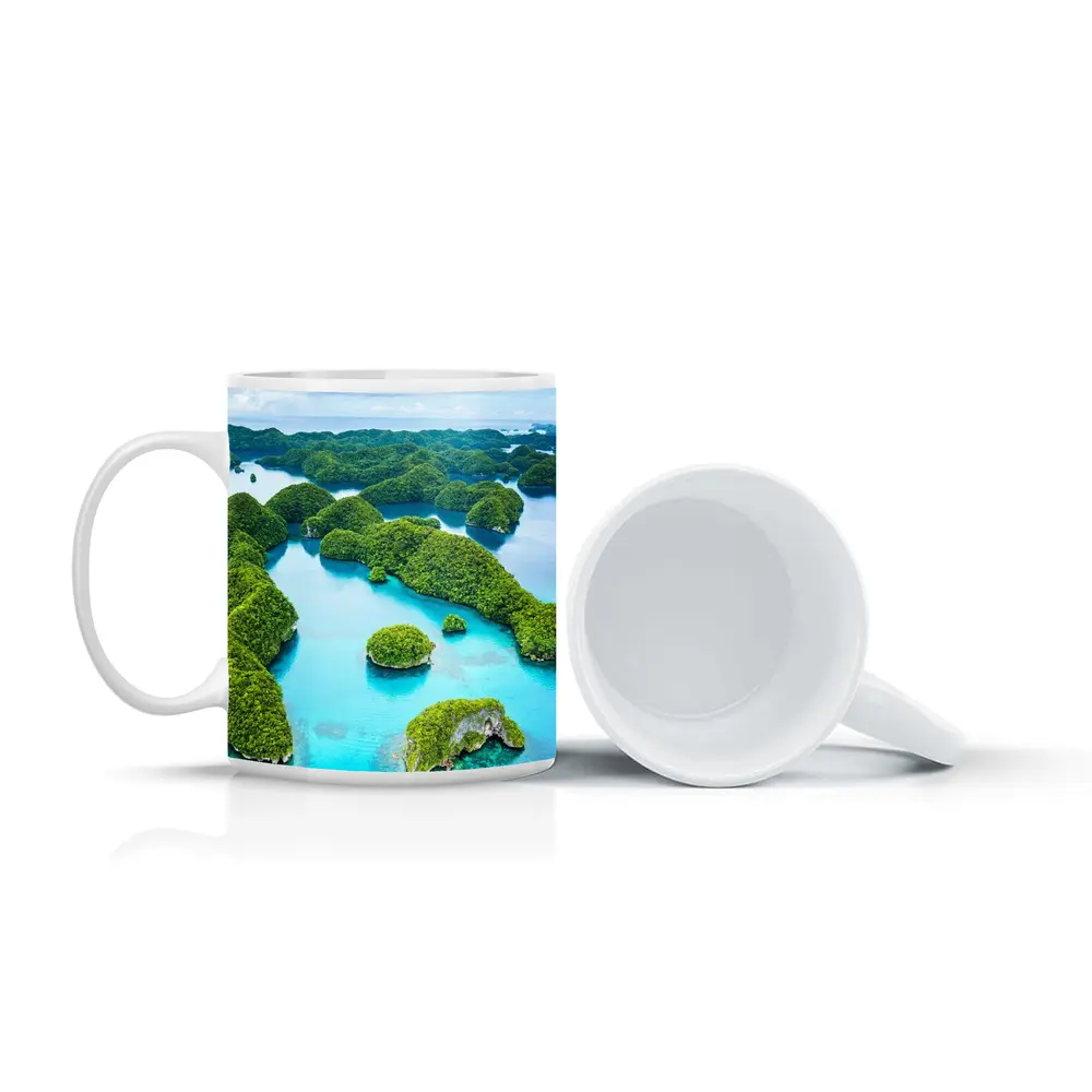 Aerial View Tropical Islands Turquoise Ocean Waters – Mugs