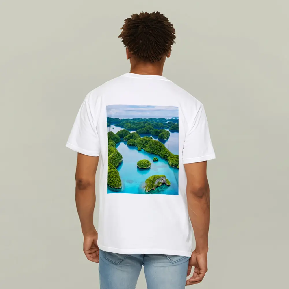 Aerial View Tropical Islands Turquoise Ocean Waters – T-Shirts