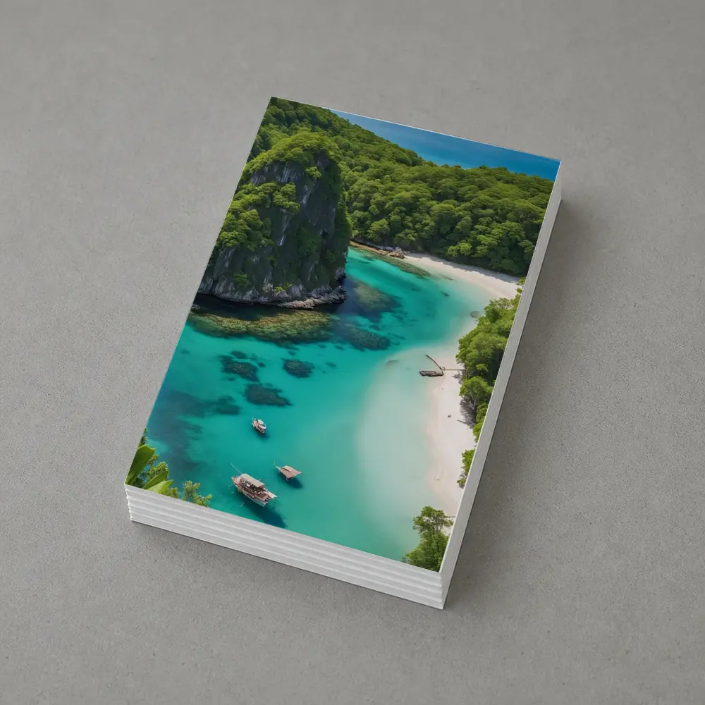 Tropical Island Cove Turquoise Water Aerial View – Postcards