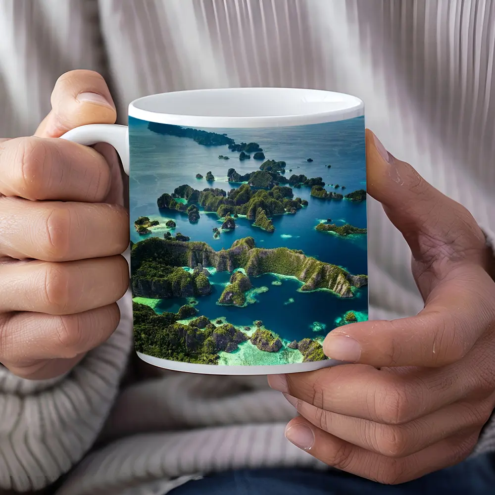Raja Ampat Islands Aerial Ocean View – Mugs