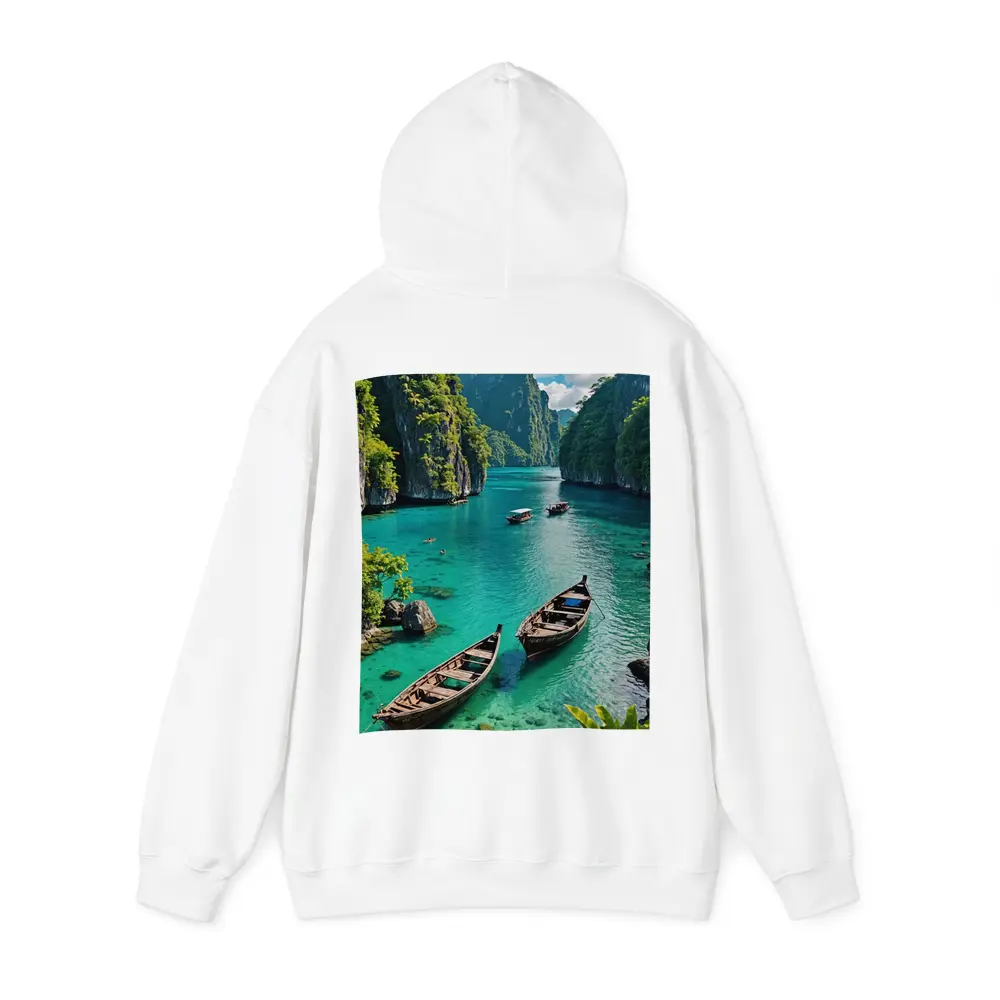 Turquoise Lagoon Boats Karst Cliffs Thailand – Hoodies