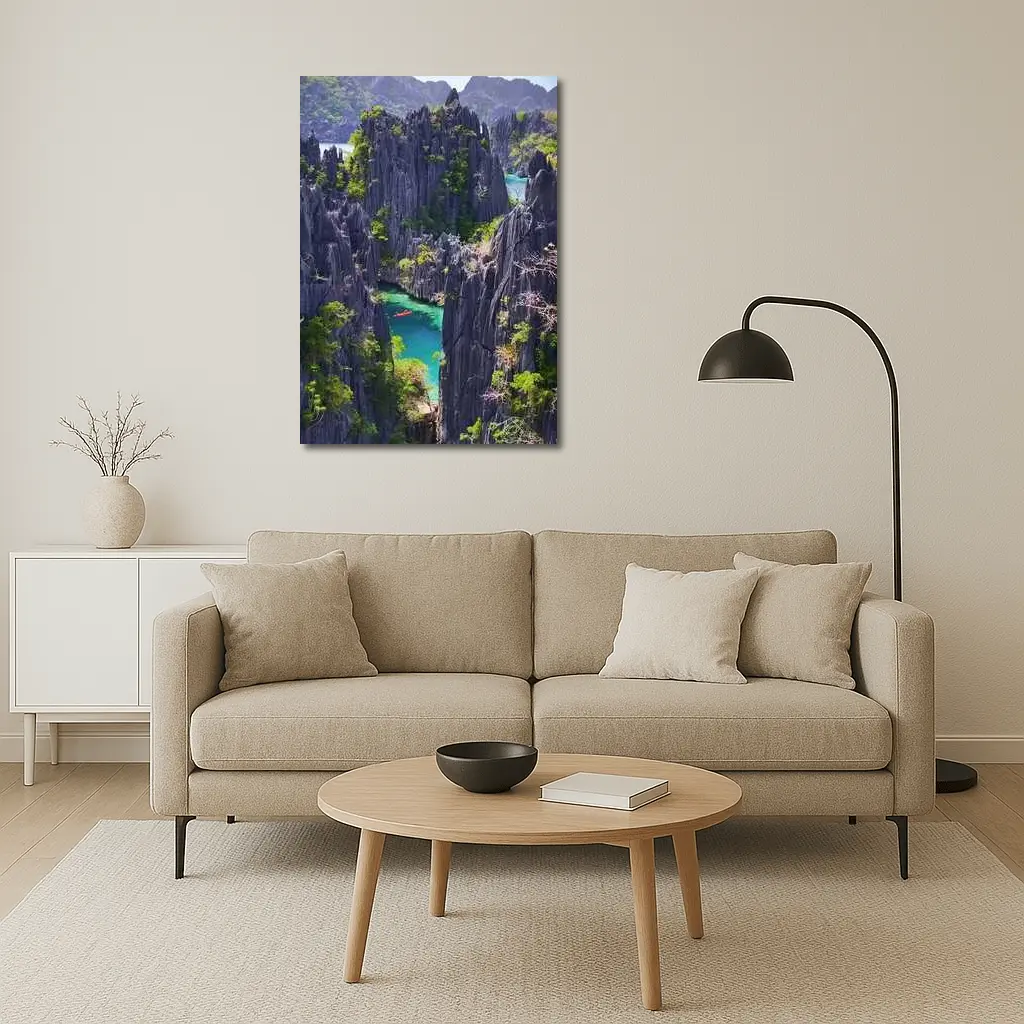 Coron Lagoon Limestone Cliffs Turquoise Water – Wall Art