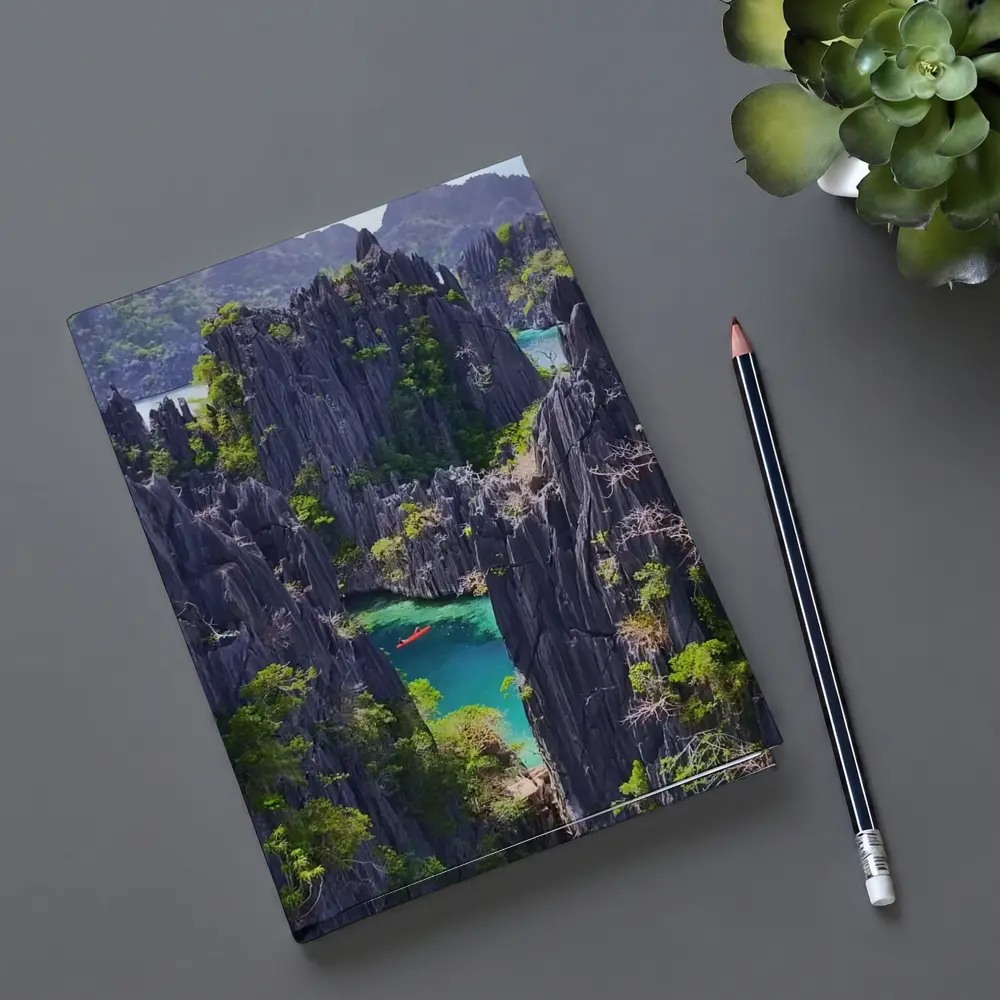 Coron Lagoon Limestone Cliffs Turquoise Water – Notebooks