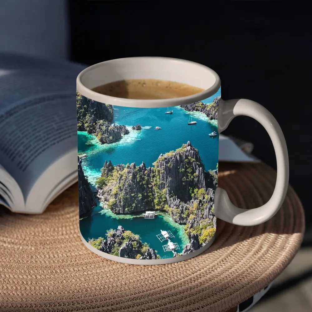 Coron Lagoon Turquoise Water Limestone Cliffs Philippines – Mugs