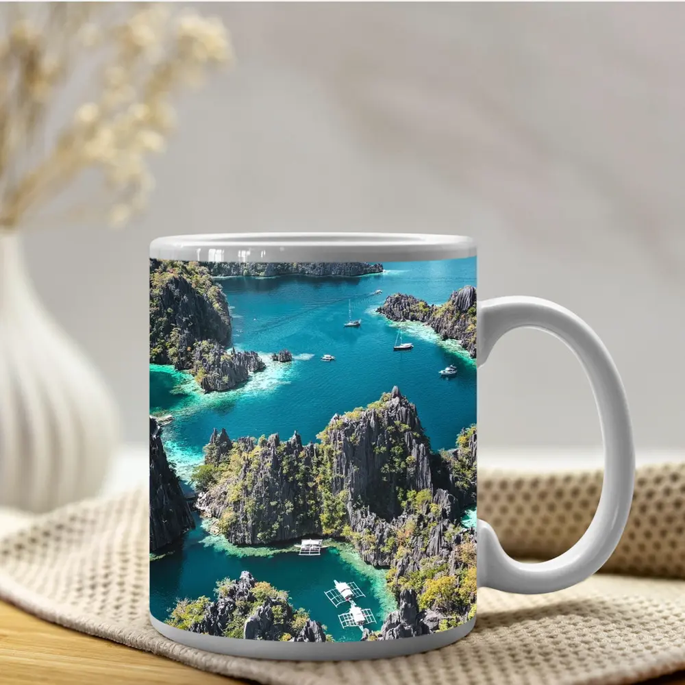 Coron Lagoon Turquoise Water Limestone Cliffs Philippines – Mugs
