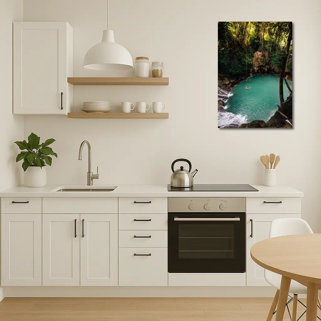 Rope Swing Over Turquoise Jungle Pool – Wall Art