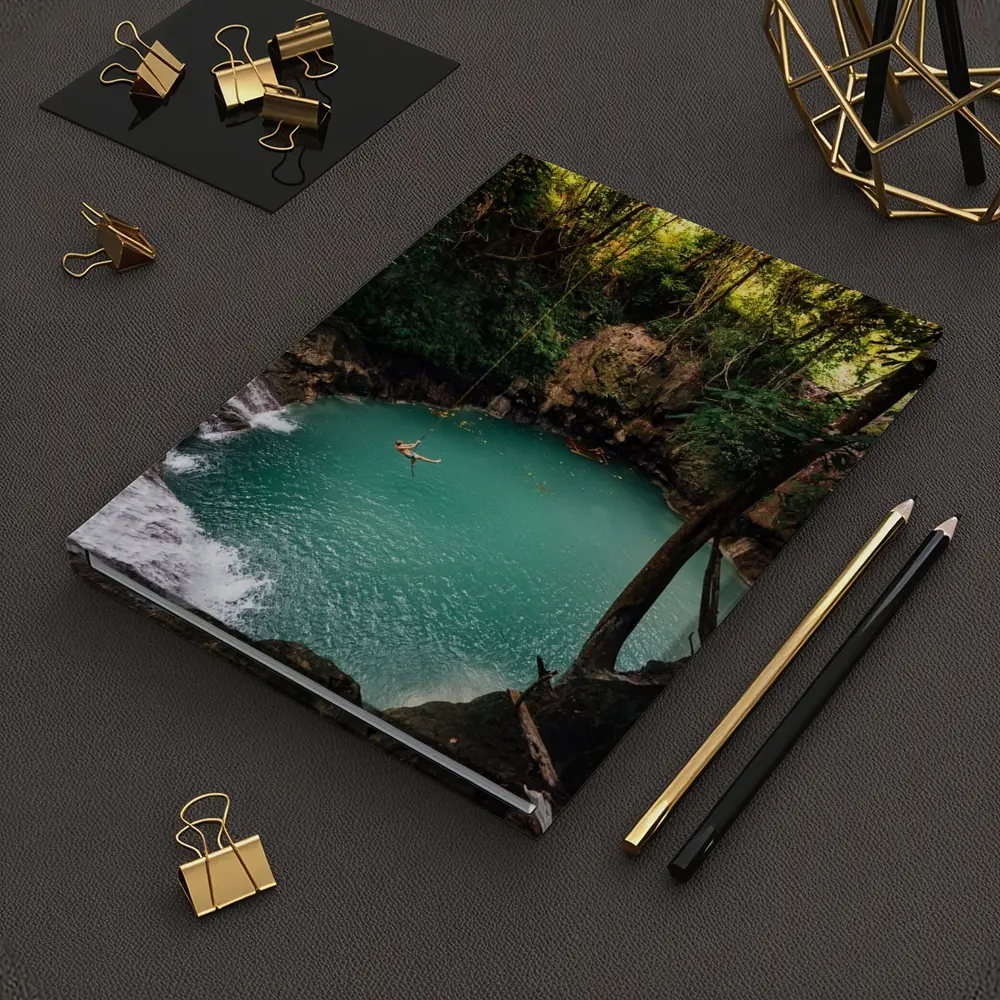 Rope Swing Over Turquoise Jungle Pool – Notebooks