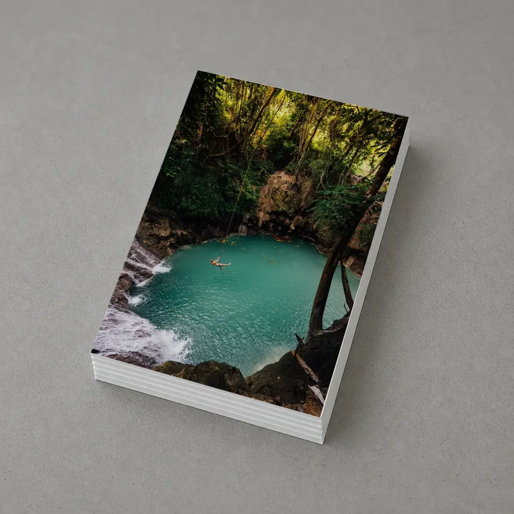 Rope Swing Over Turquoise Jungle Pool – Postcards