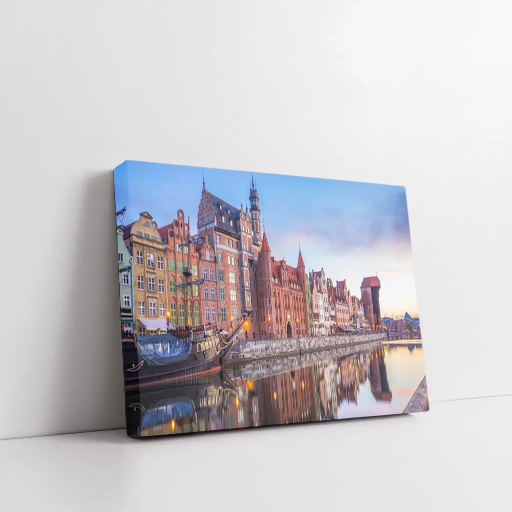 Gdansk Old Town Waterfront at Dusk – Wall Art