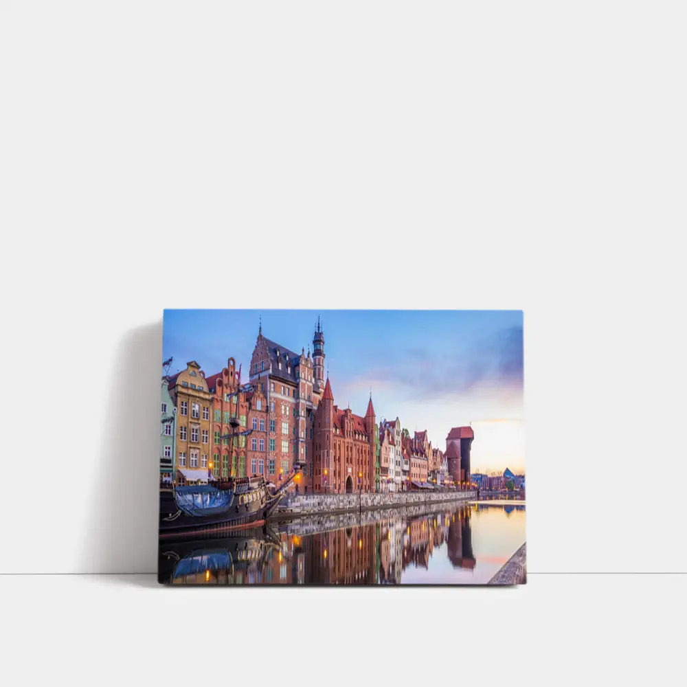 Gdansk Old Town Waterfront at Dusk – Wall Art