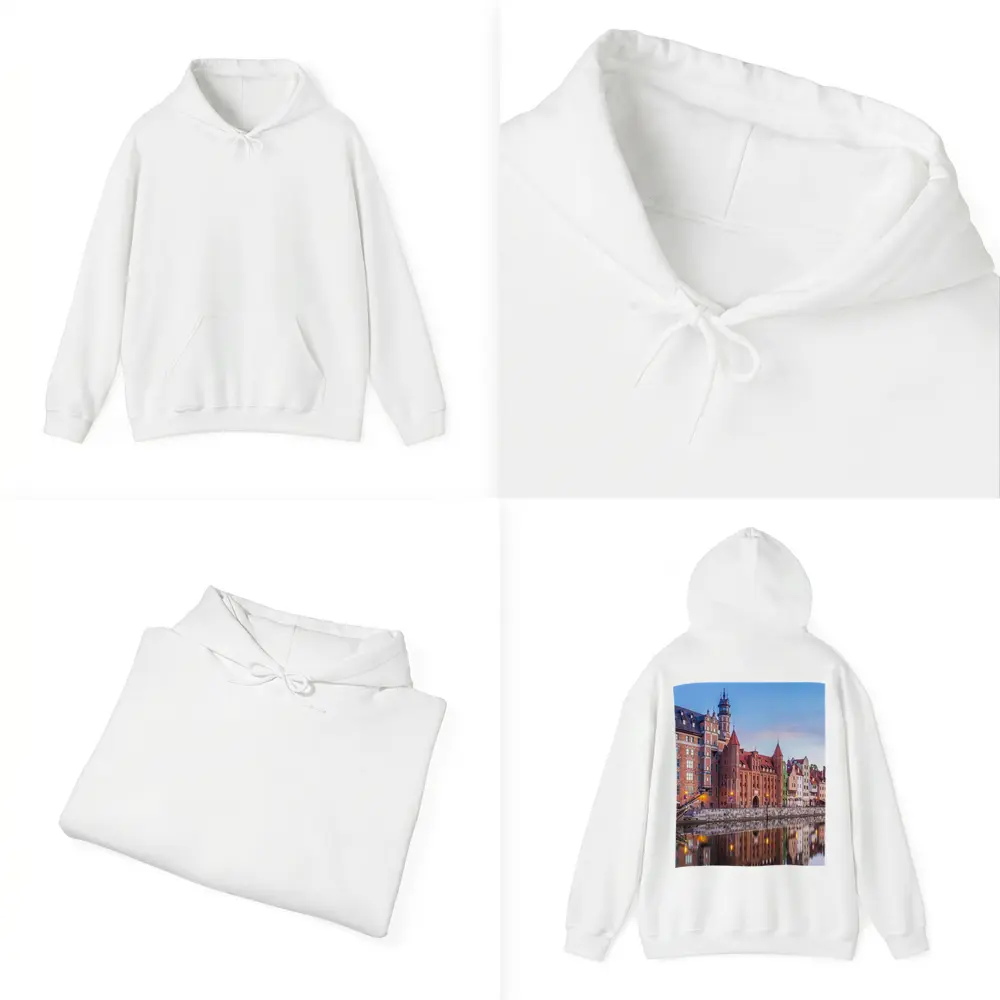 Gdansk Old Town Waterfront at Dusk – Hoodies
