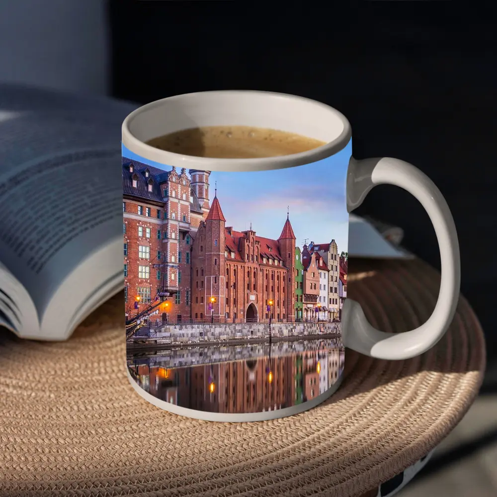 Gdansk Old Town Waterfront at Dusk – Mugs