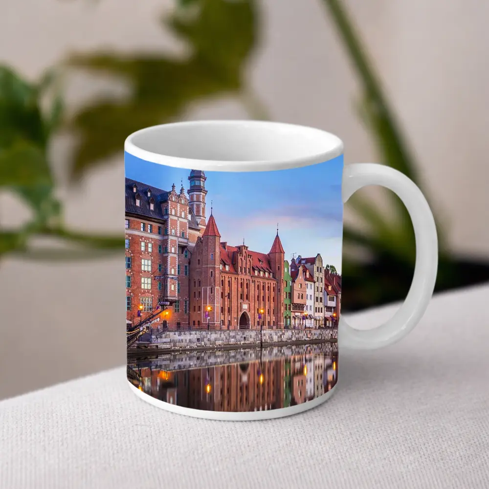 Gdansk Old Town Waterfront at Dusk – Mugs