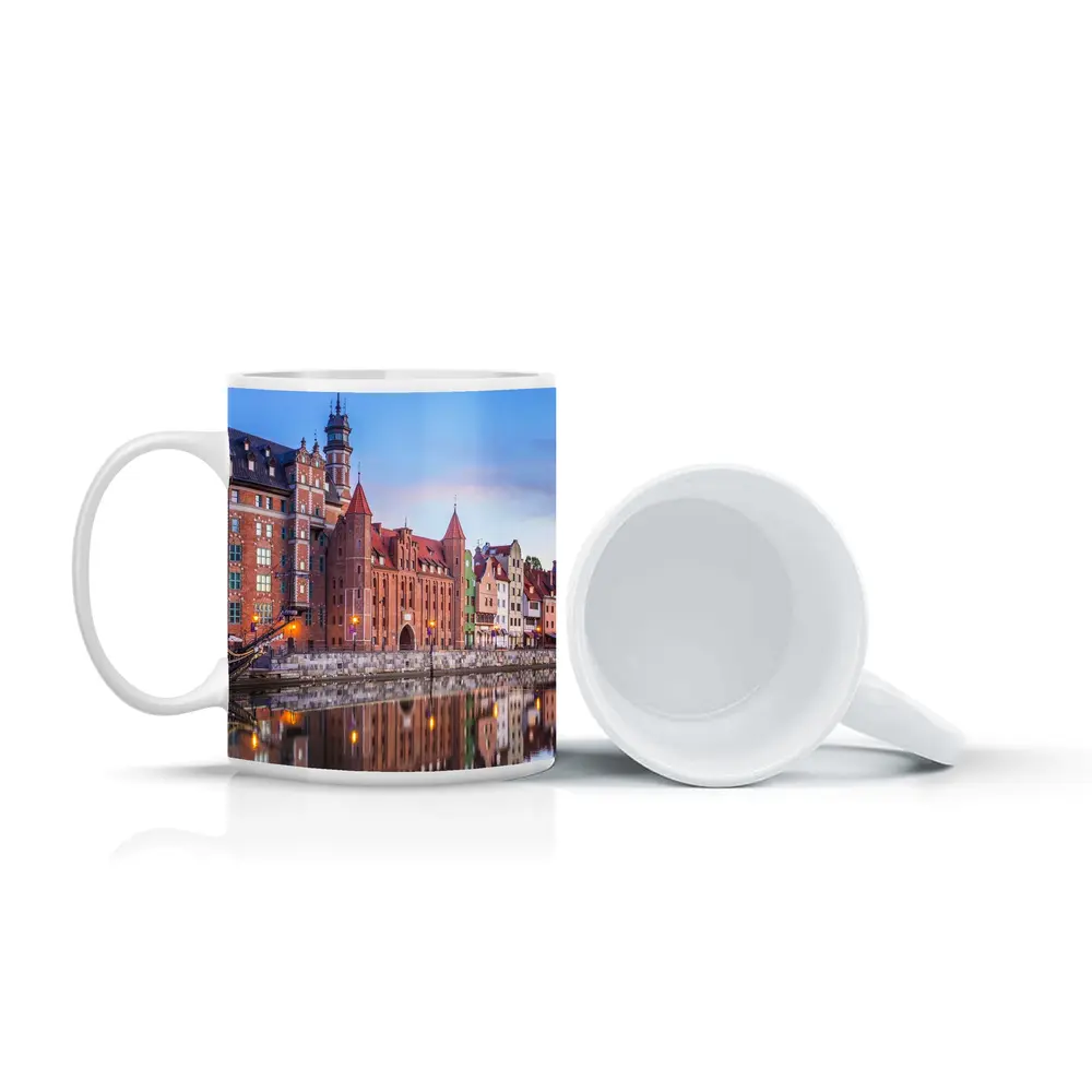 Gdansk Old Town Waterfront at Dusk – Mugs