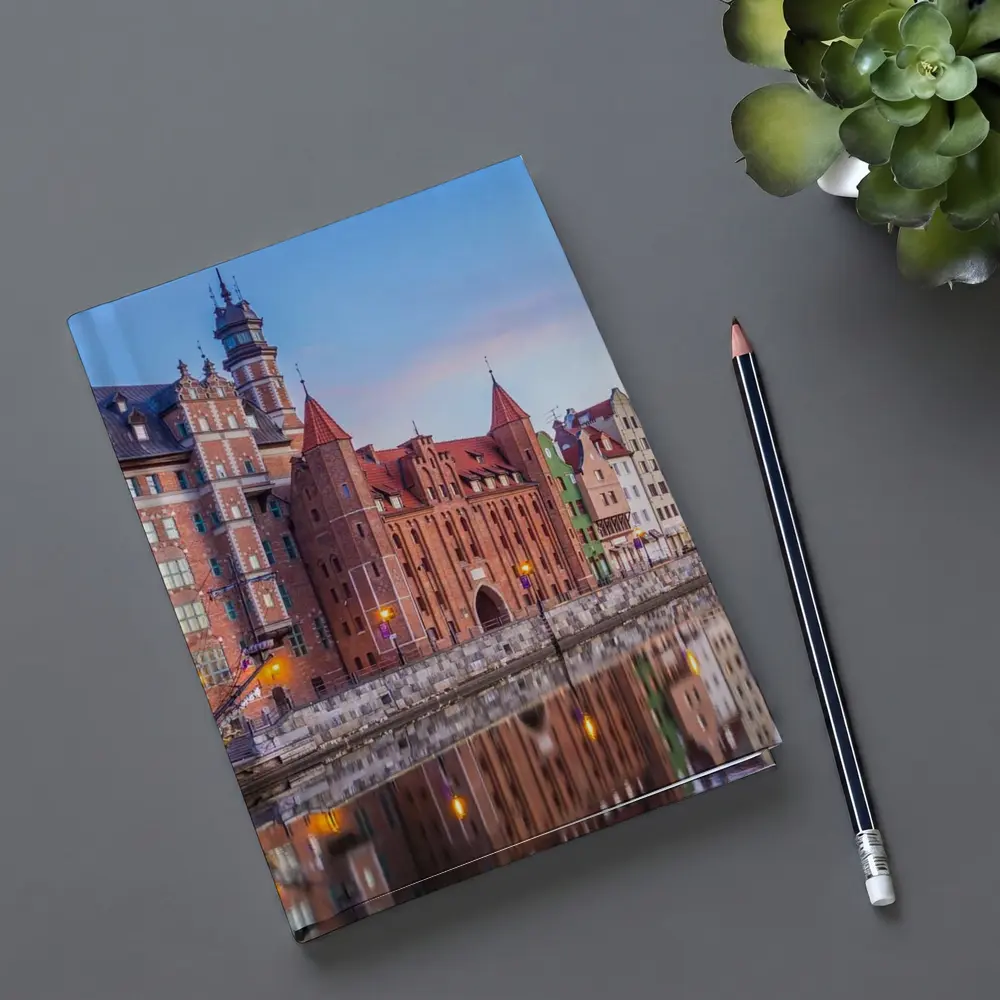 Gdansk Old Town Waterfront at Dusk – Notebooks