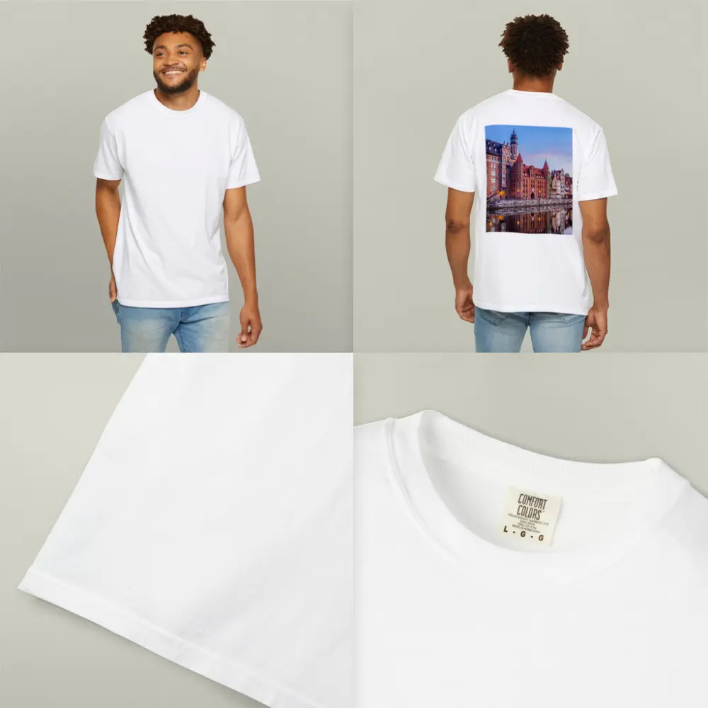 Gdansk Old Town Waterfront at Dusk – T-Shirts