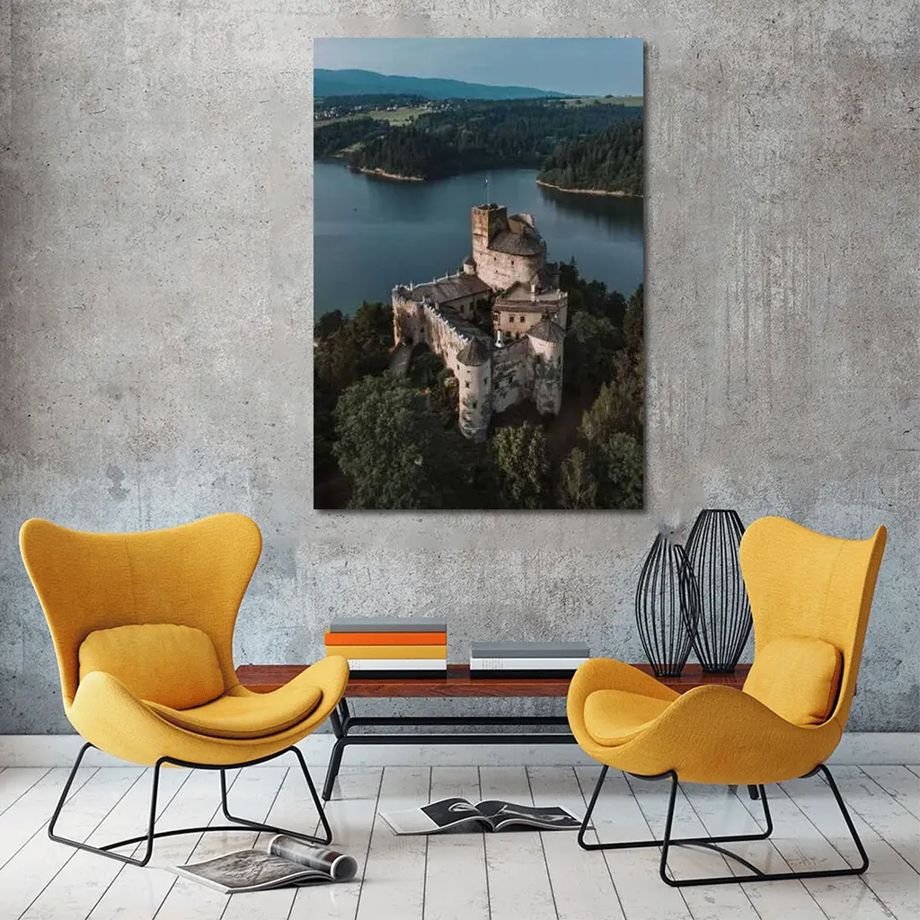Niedzica Castle Aerial View Lake Poland – Wall Art