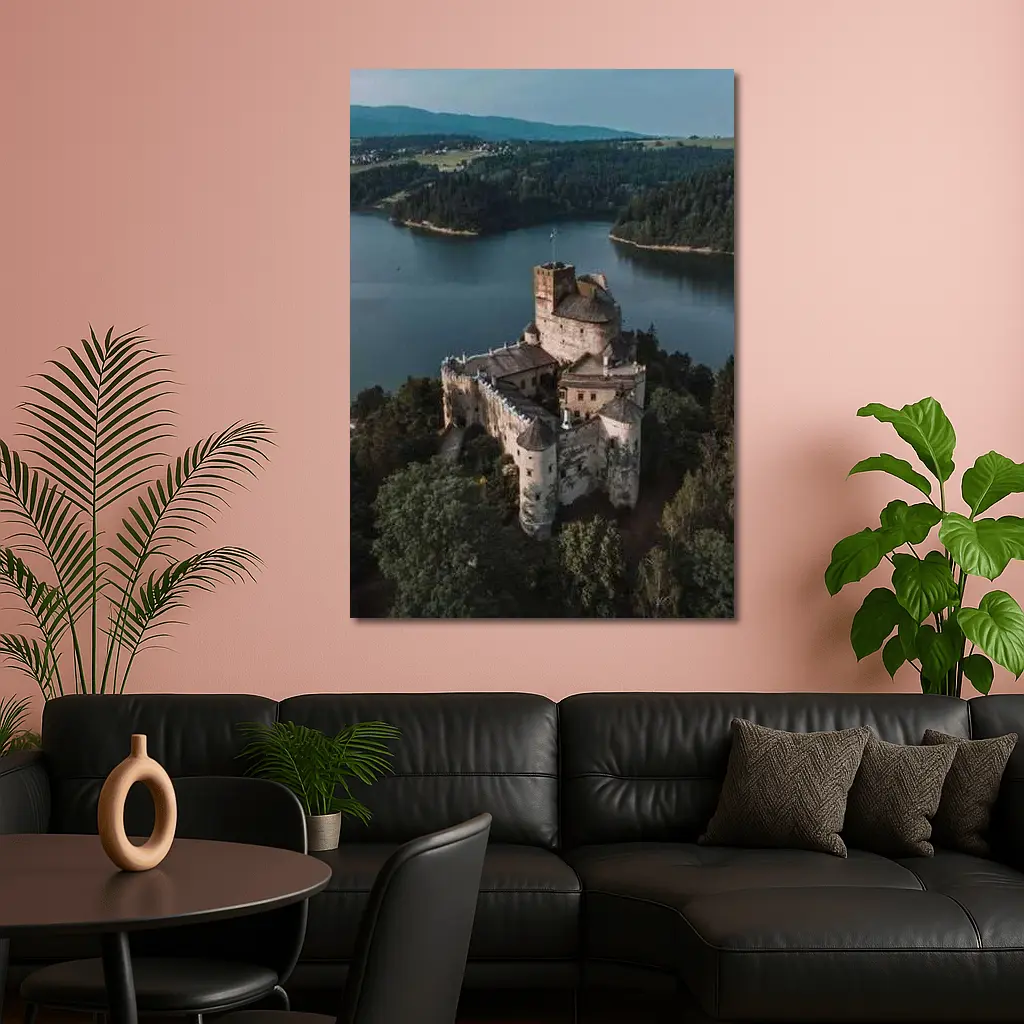 Niedzica Castle Aerial View Lake Poland – Wall Art