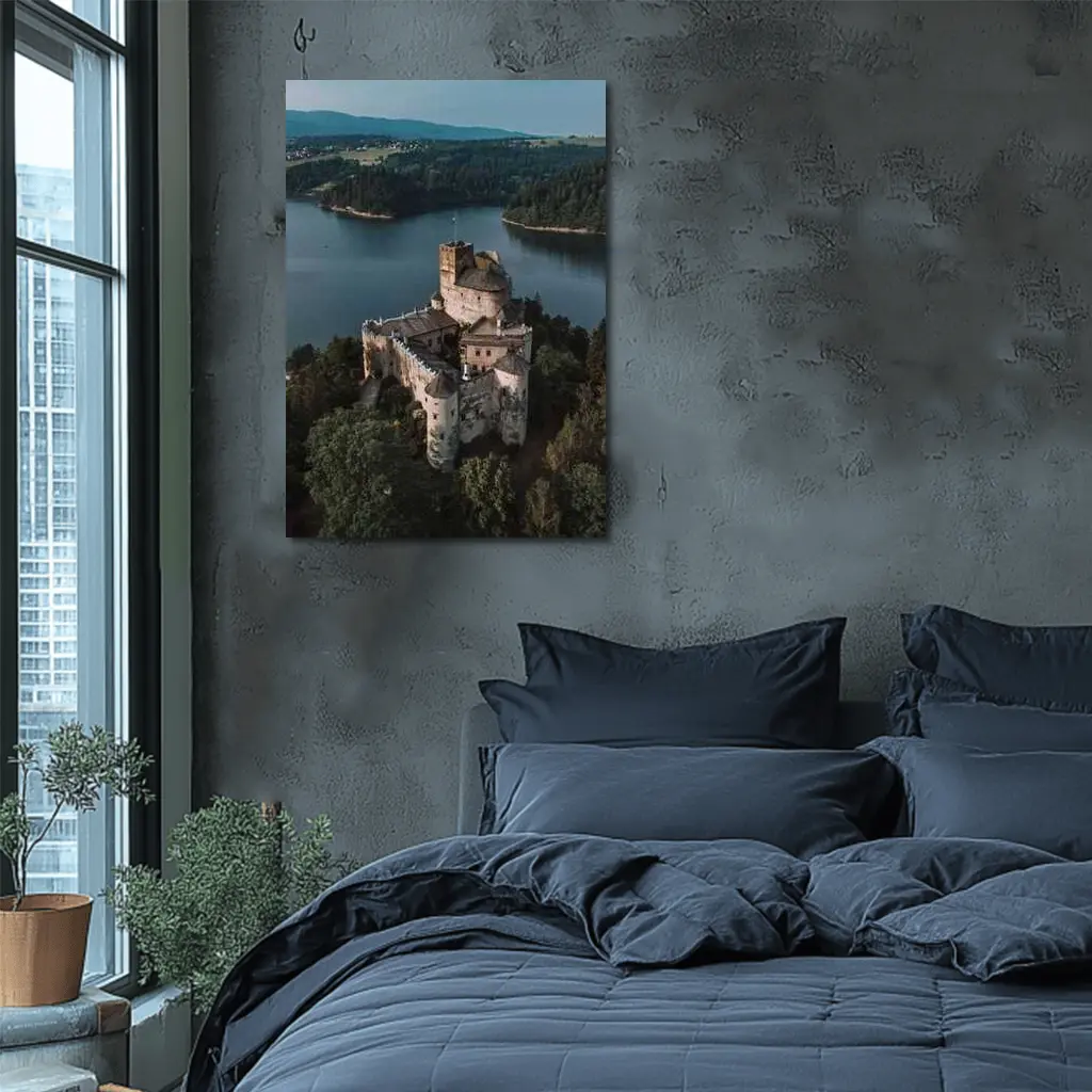 Niedzica Castle Aerial View Lake Poland – Wall Art