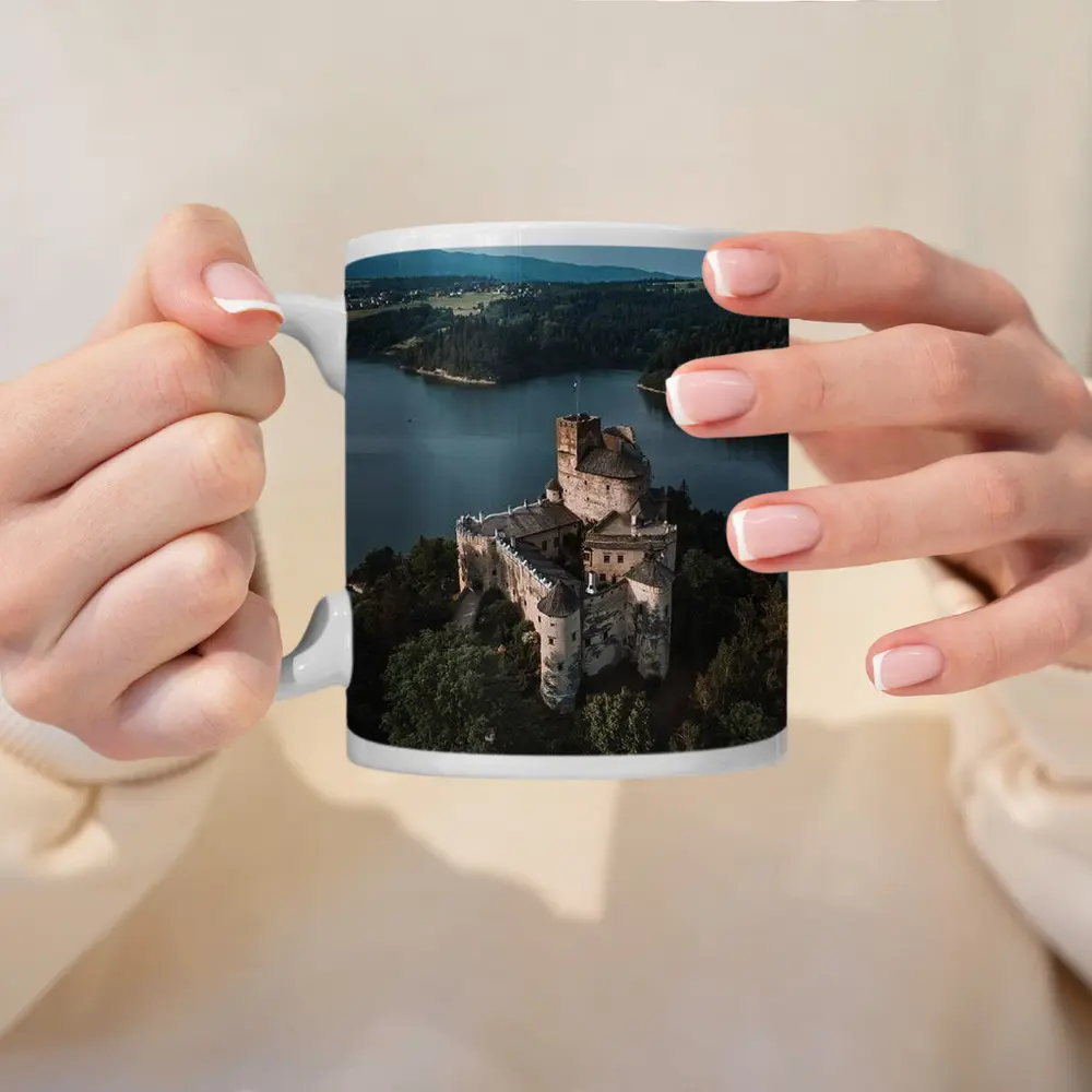 Niedzica Castle Aerial View Lake Poland – Mugs