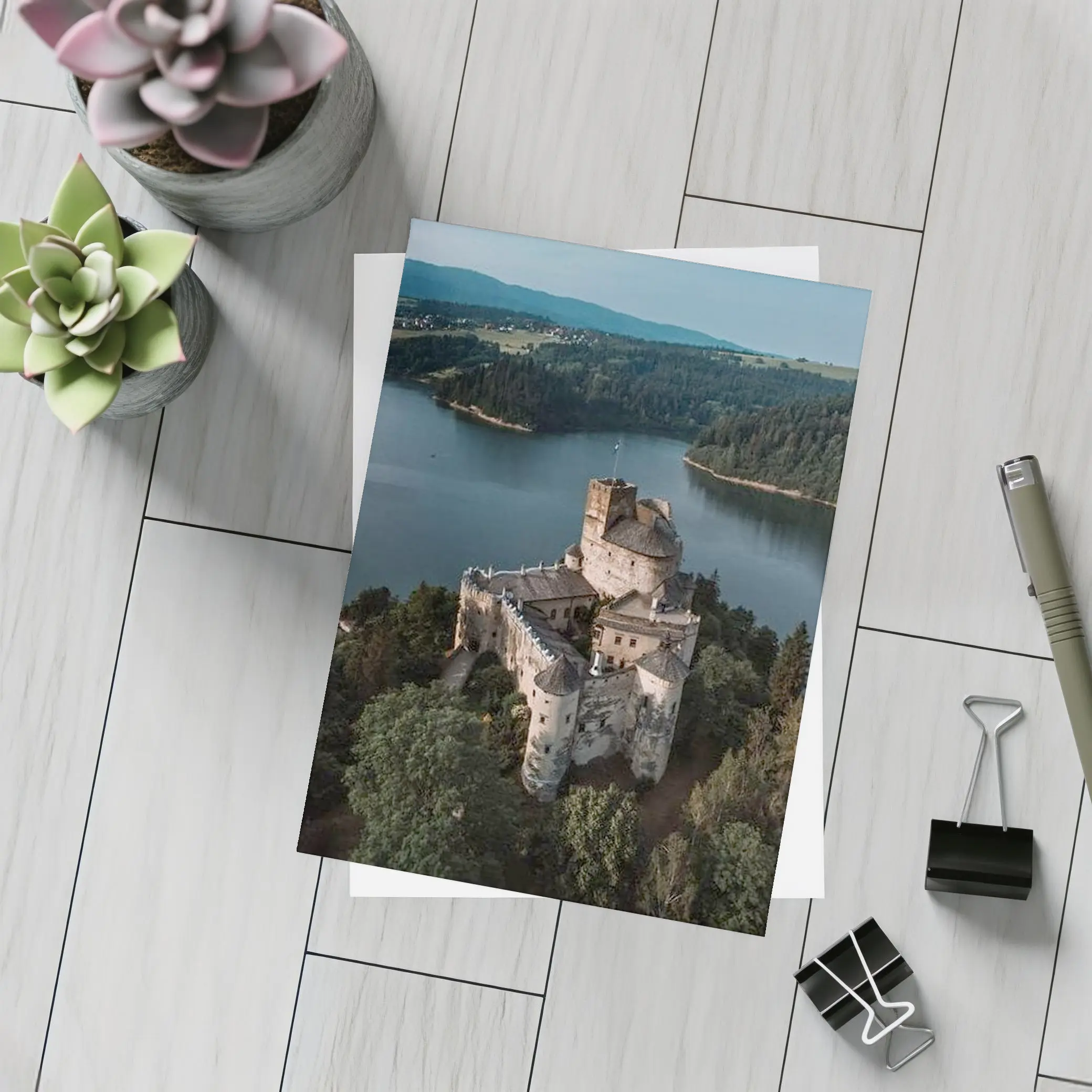Niedzica Castle Aerial View Lake Poland – Postcards