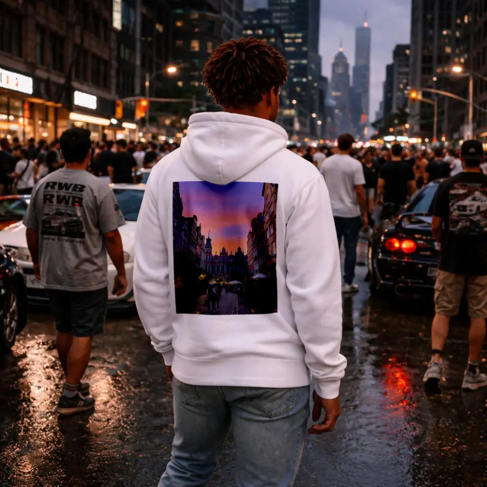 Gdansk Old Town Square at Purple Sunset – Hoodies