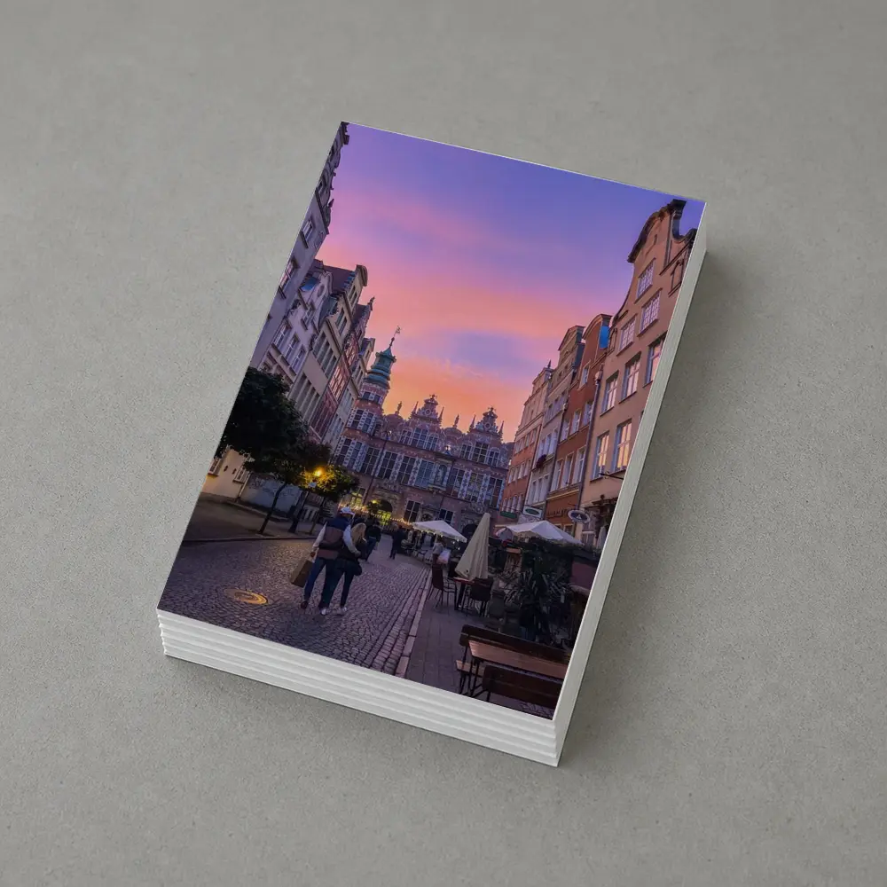 Gdansk Old Town Square at Purple Sunset – Postcards