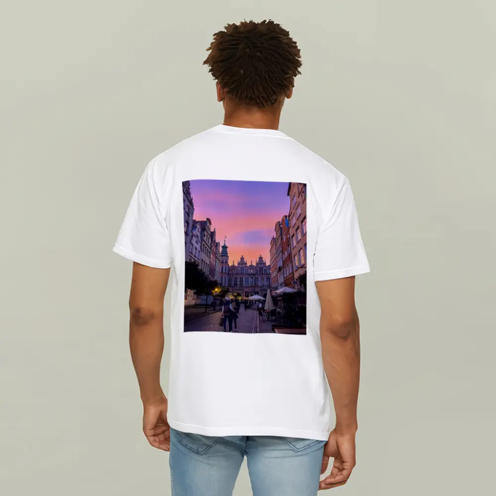 Gdansk Old Town Square at Purple Sunset – T-Shirts