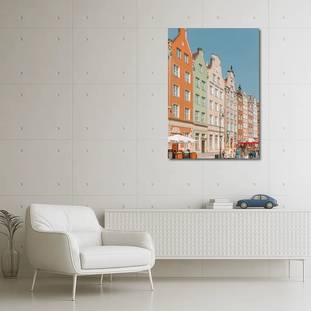 Colorful Historic Buildings Gdansk Poland Street – Wall Art