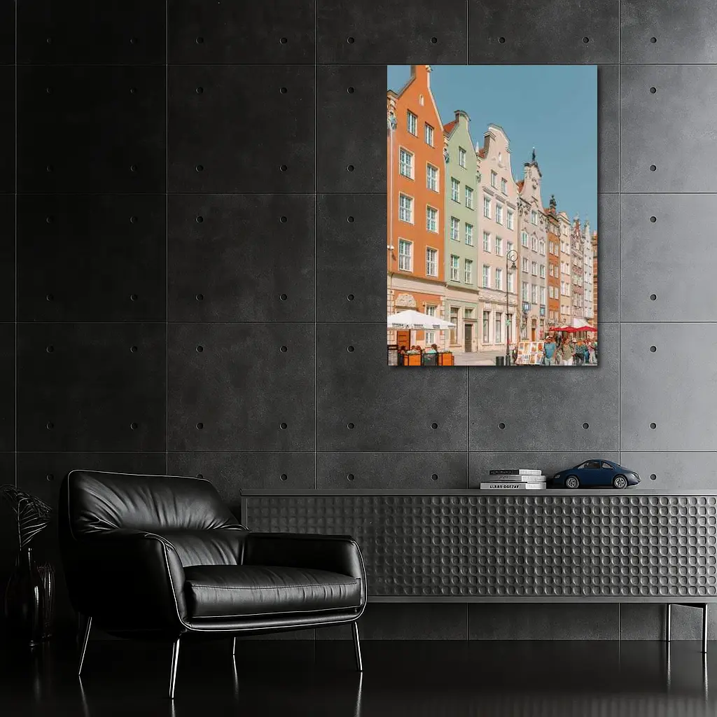 Colorful Historic Buildings Gdansk Poland Street – Wall Art
