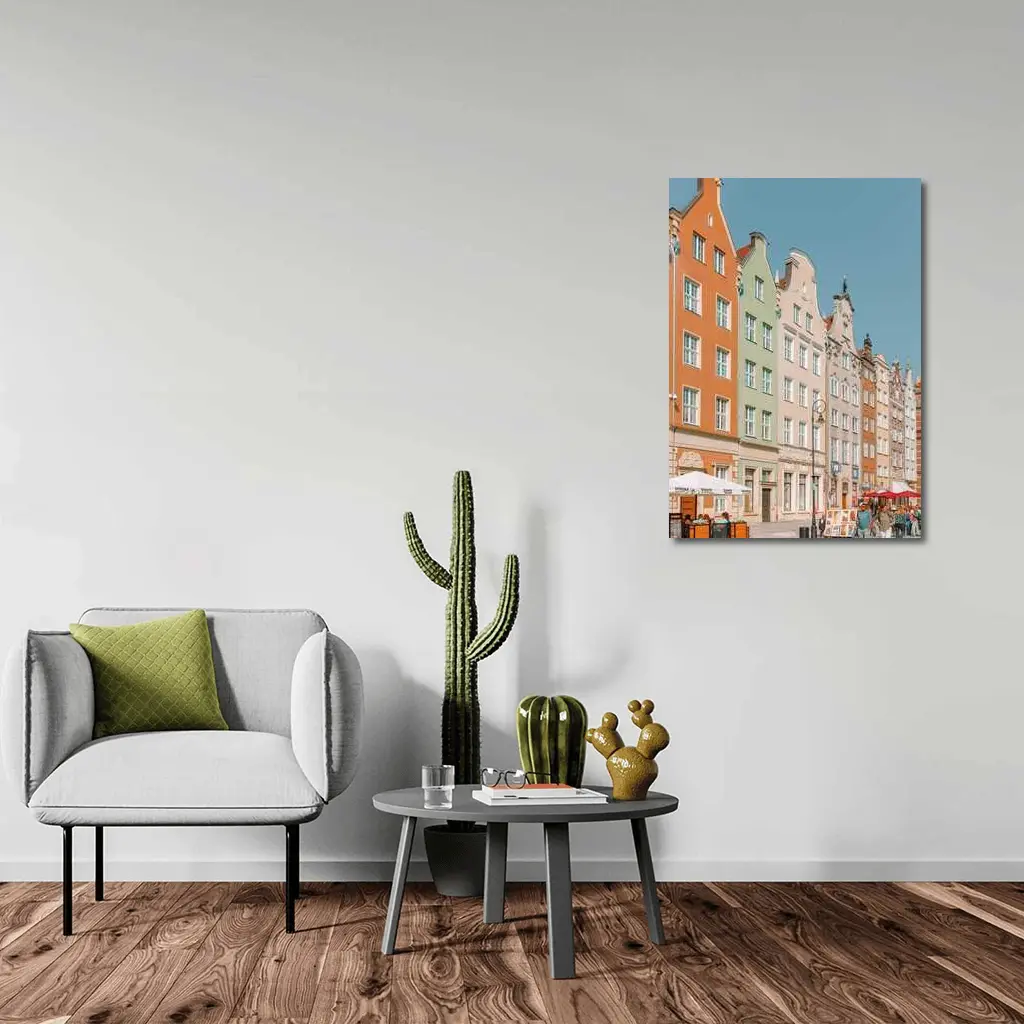 Colorful Historic Buildings Gdansk Poland Street – Wall Art
