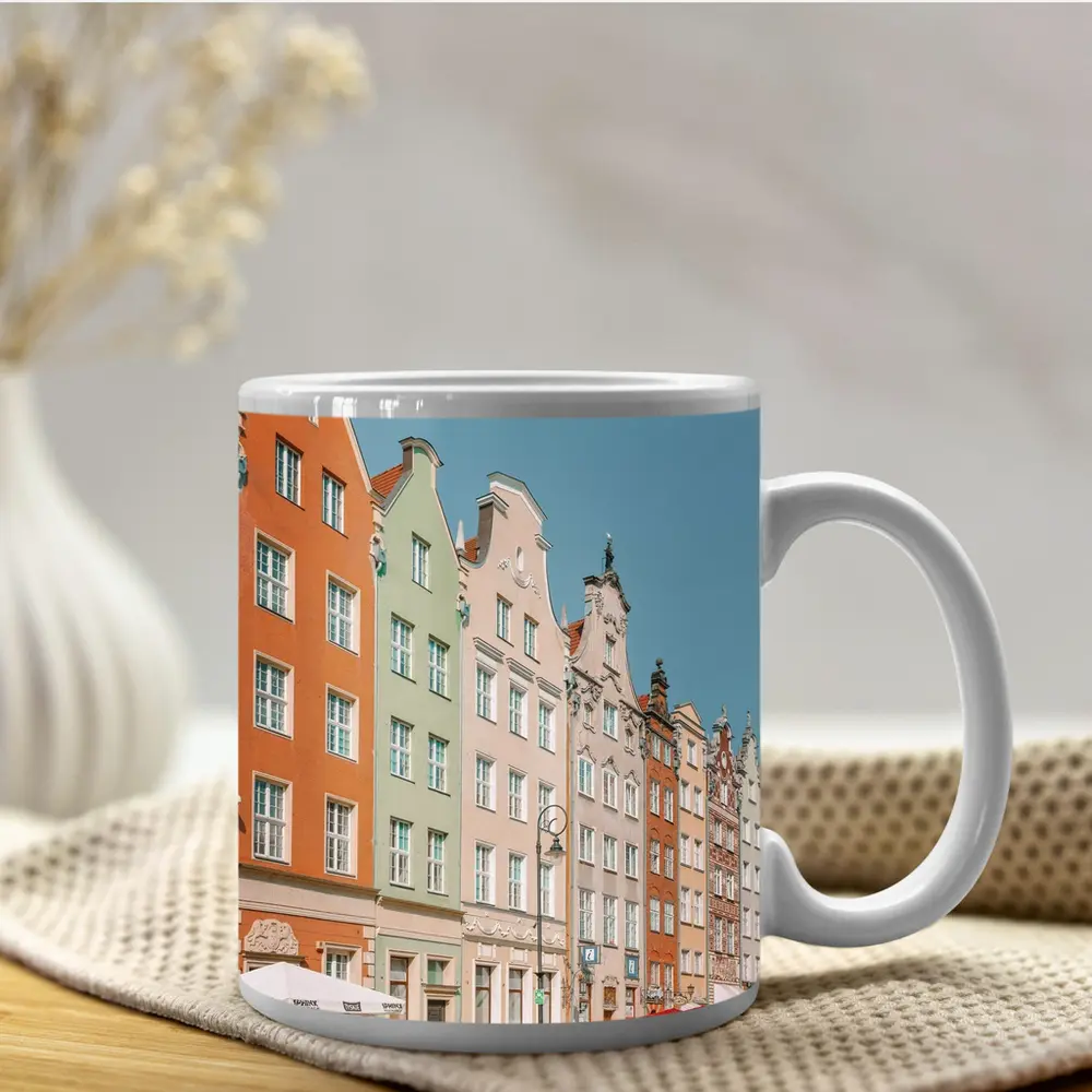 Colorful Historic Buildings Gdansk Poland Street – Mugs