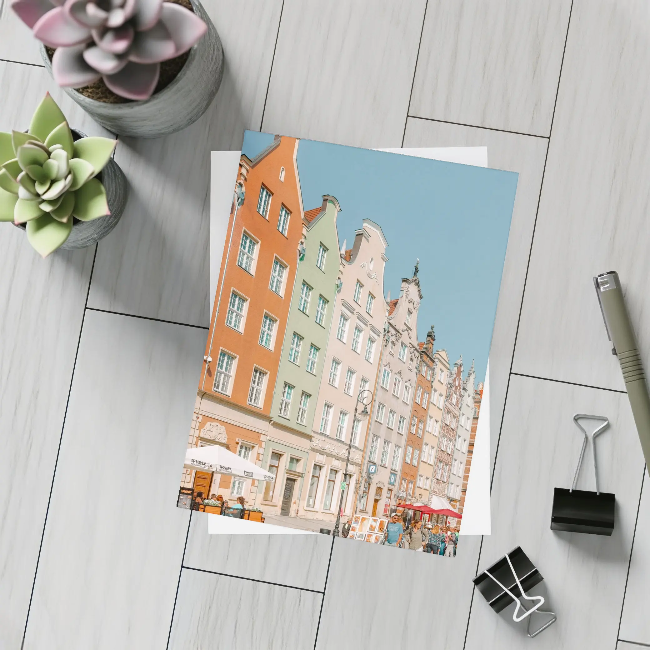 Colorful Historic Buildings Gdansk Poland Street – Postcards