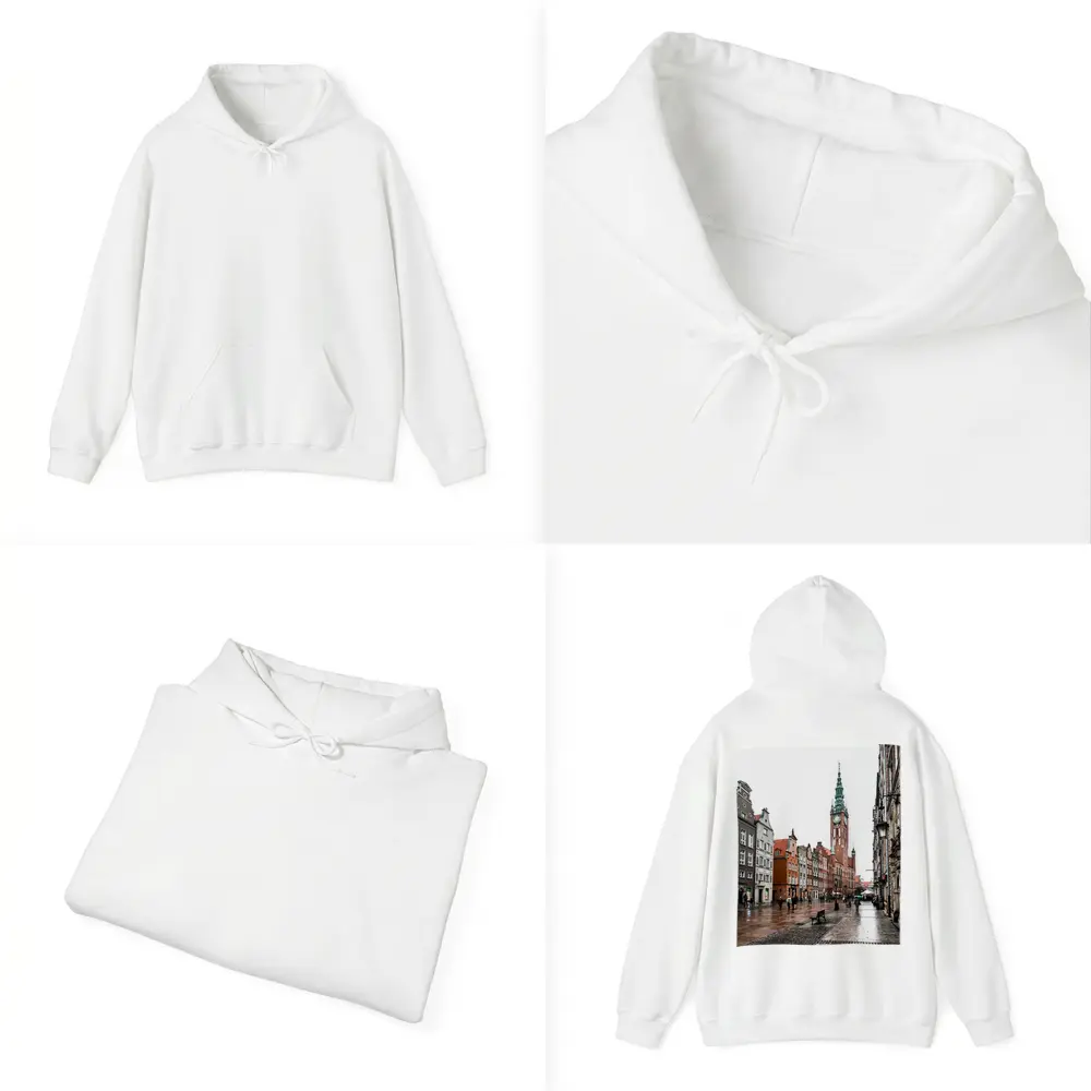 Gdansk Old Town Rainy Street Poland – Hoodies