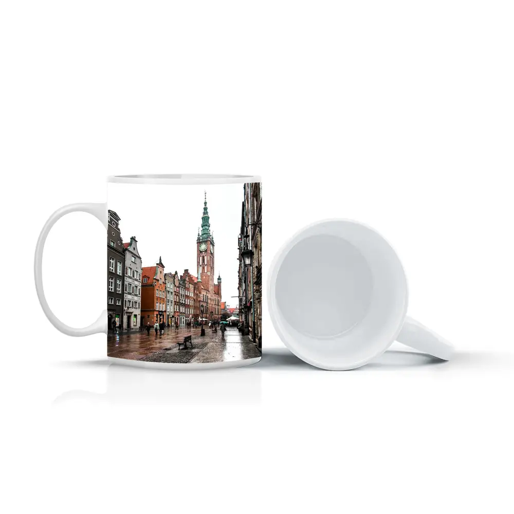 Gdansk Old Town Rainy Street Poland – Mugs