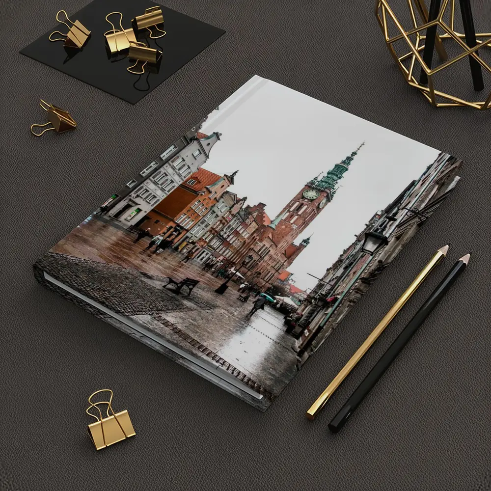 Gdansk Old Town Rainy Street Poland – Notebooks