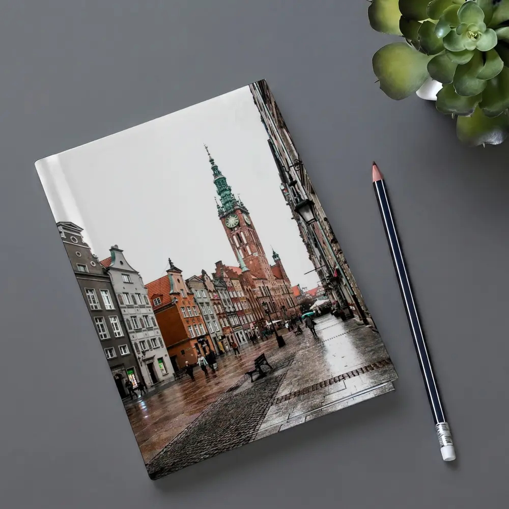 Gdansk Old Town Rainy Street Poland – Notebooks