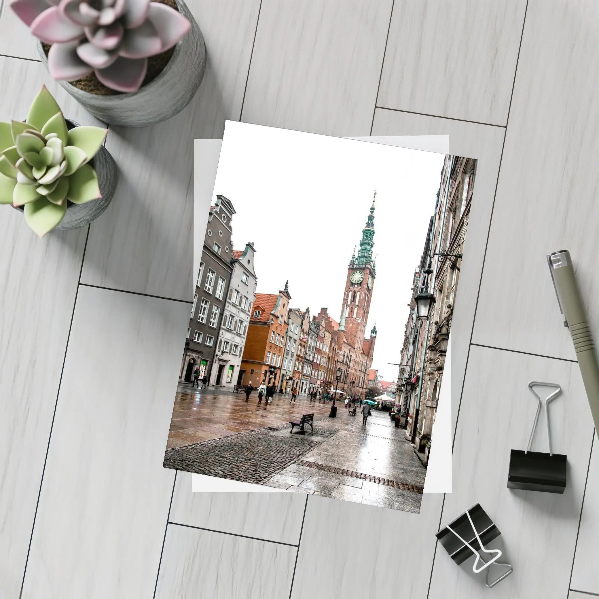 Gdansk Old Town Rainy Street Poland – Postcards