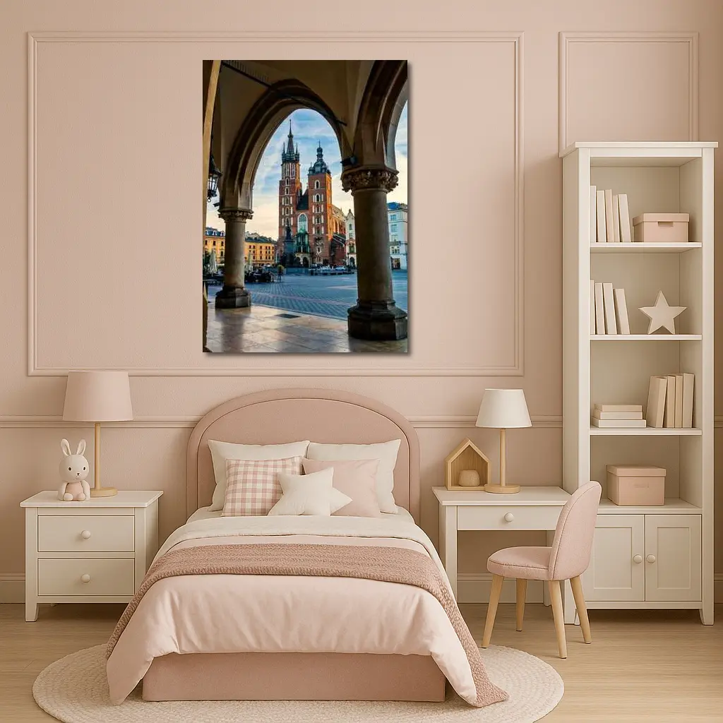 St Mary Basilica Krakow Main Square Arch View – Wall Art