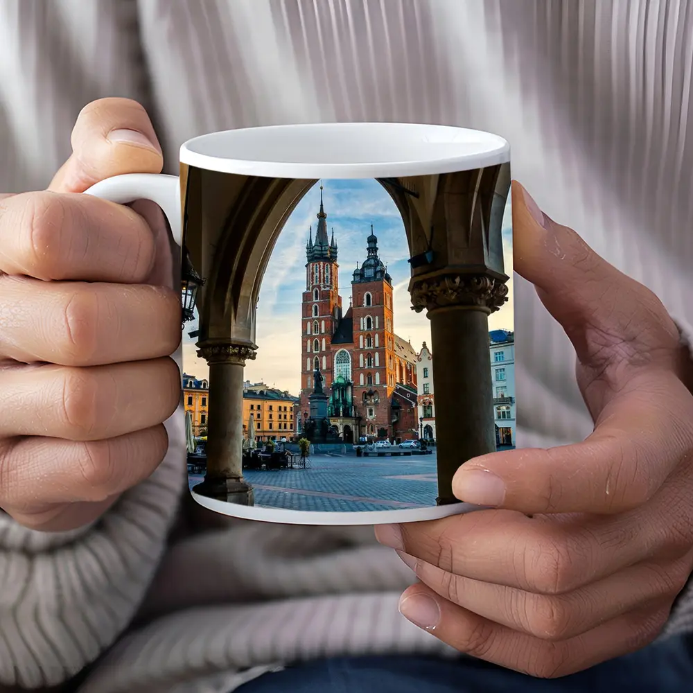 St Mary Basilica Krakow Main Square Arch View – Mugs