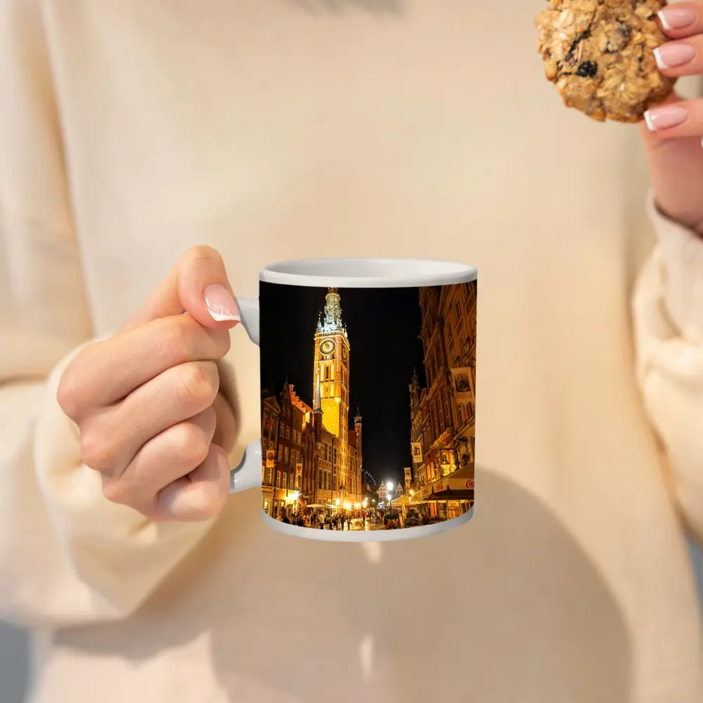 Gdansk Old Town Street At Night – Mugs