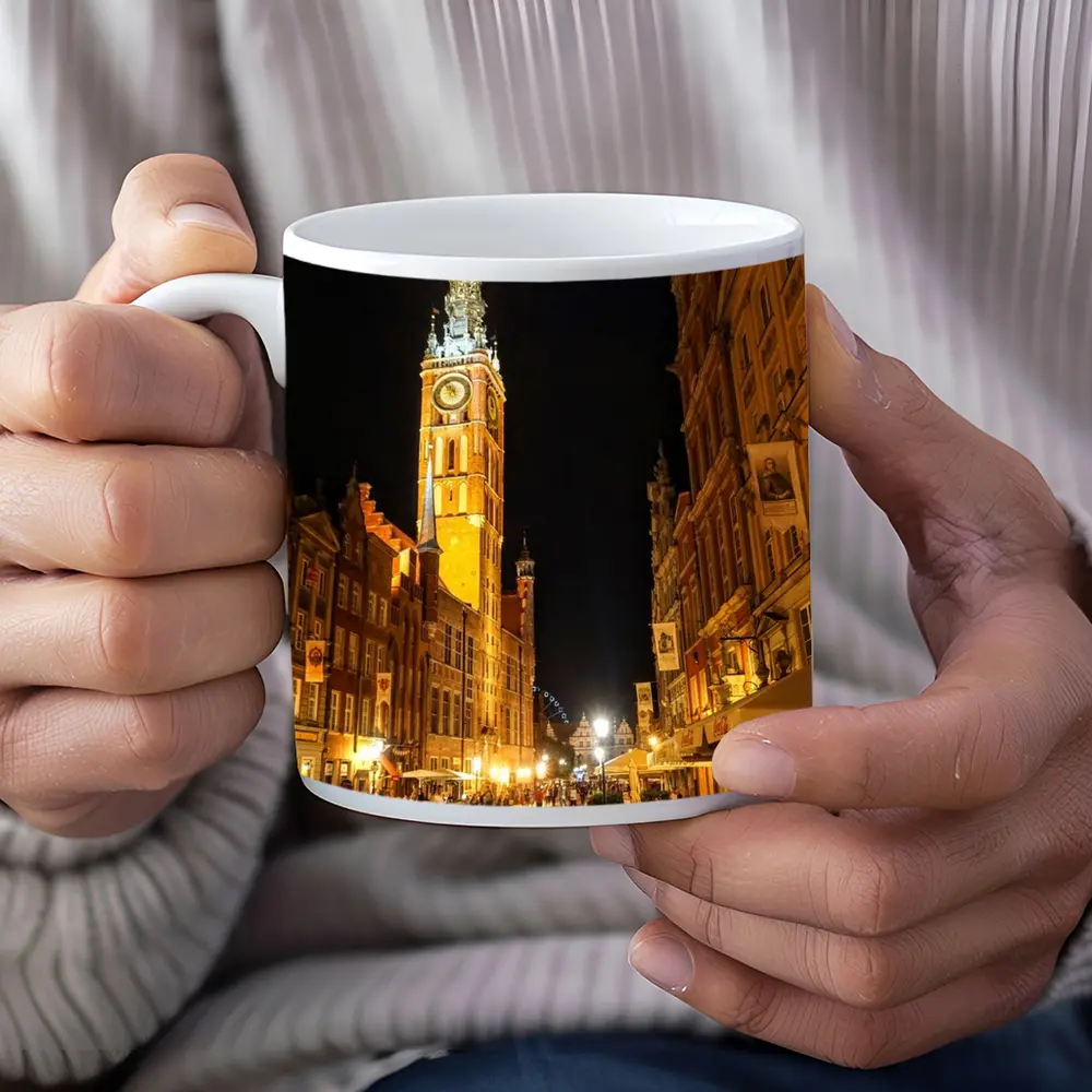 Gdansk Old Town Street At Night – Mugs