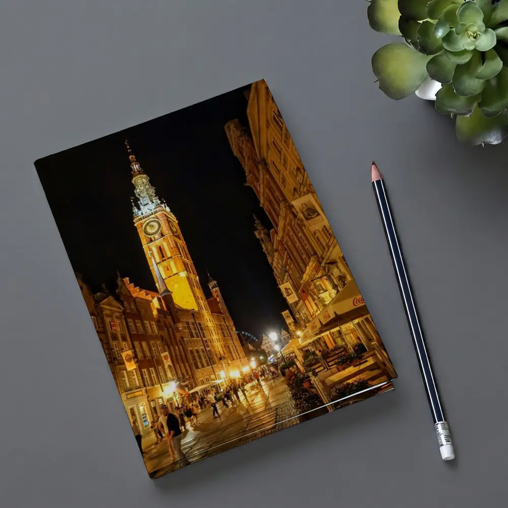 Gdansk Old Town Street At Night – Notebooks