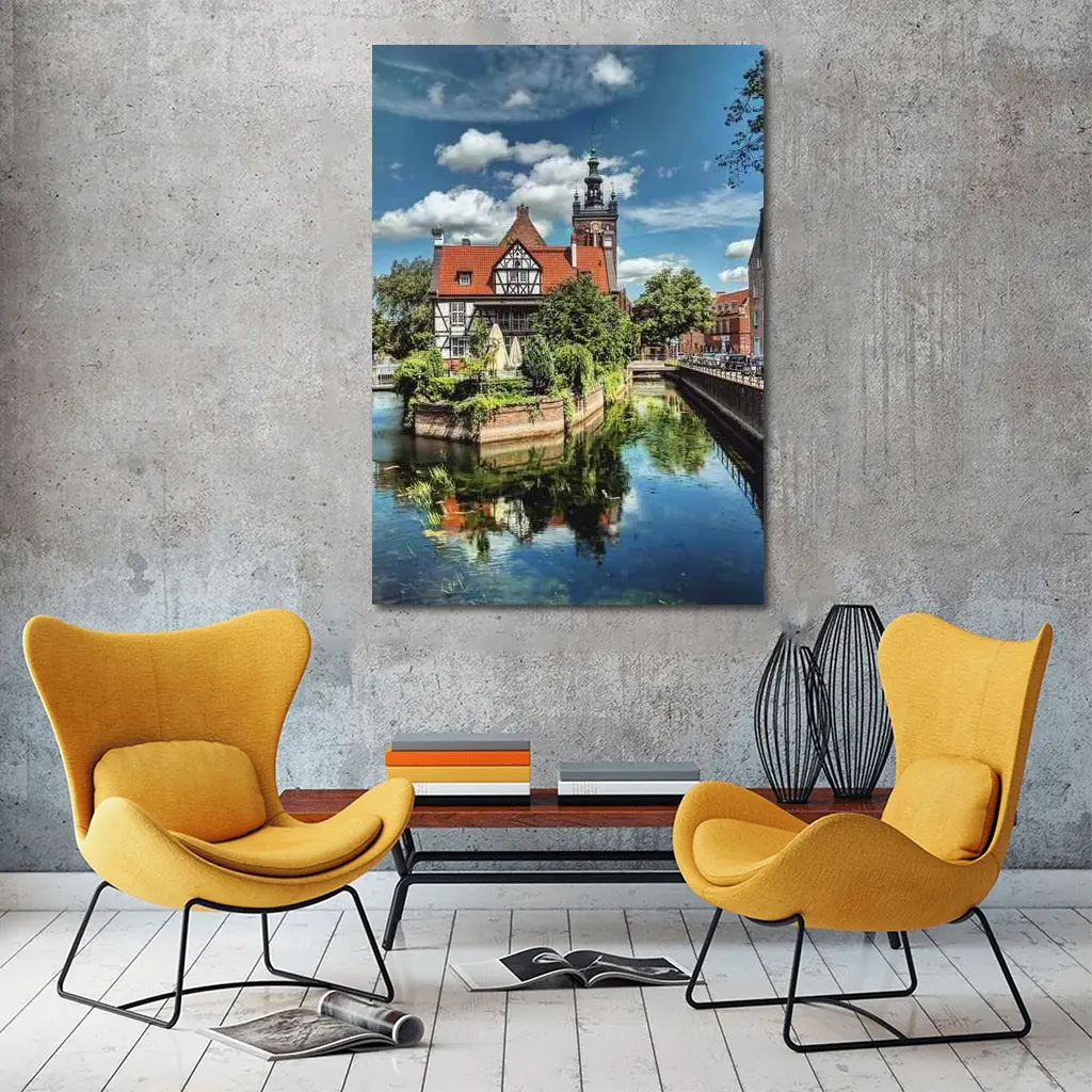Gdansk Poland Canal Old Town Architecture – Wall Art