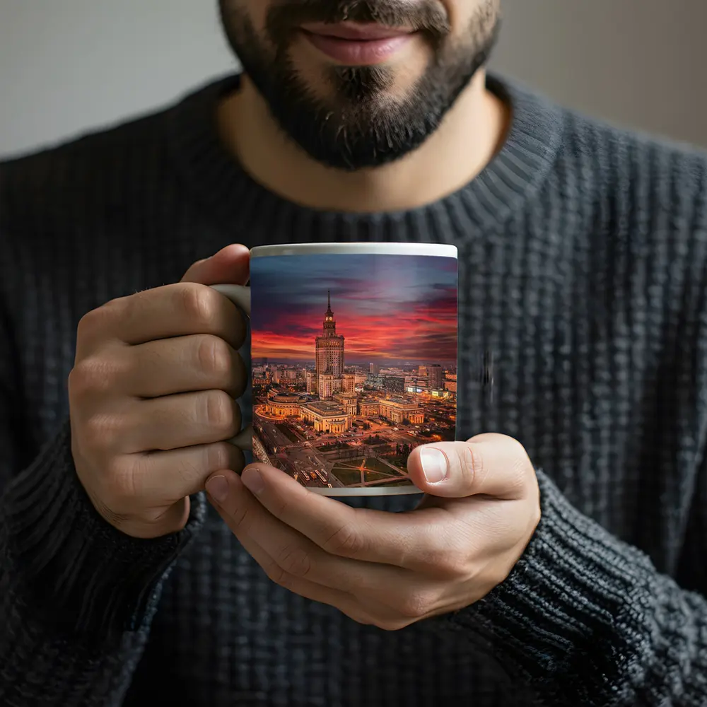 Palace of Culture Warsaw Dramatic Sunset Sky – Mugs
