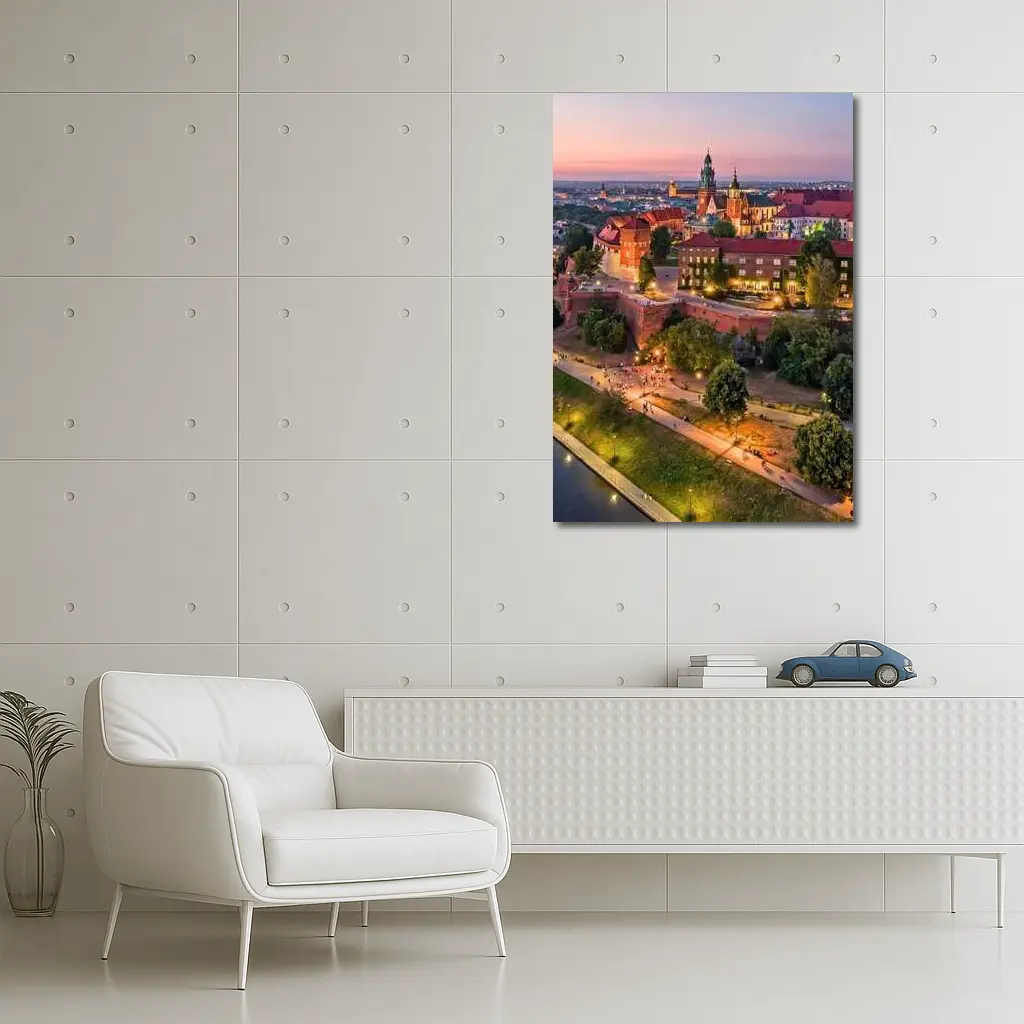 Wawel Castle Krakow Aerial Sunset View – Wall Art