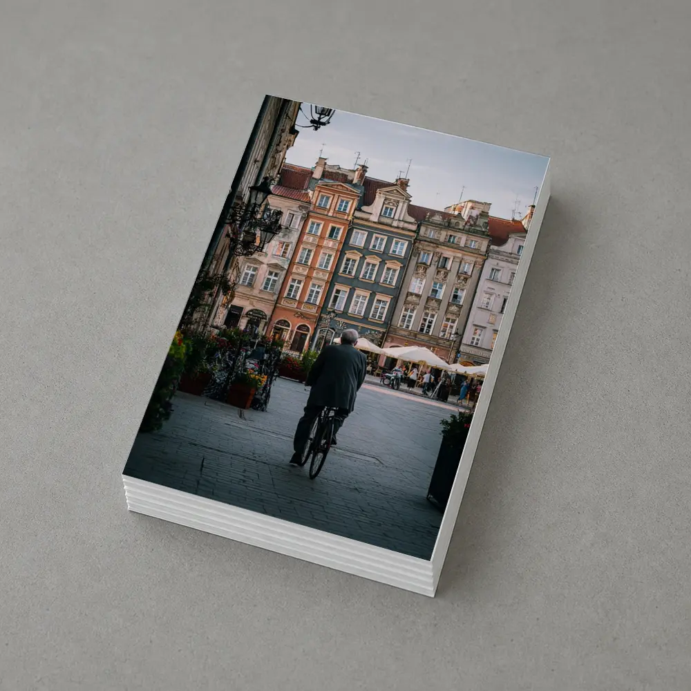 Man With Bicycle Old Town Square Poland – Postcards