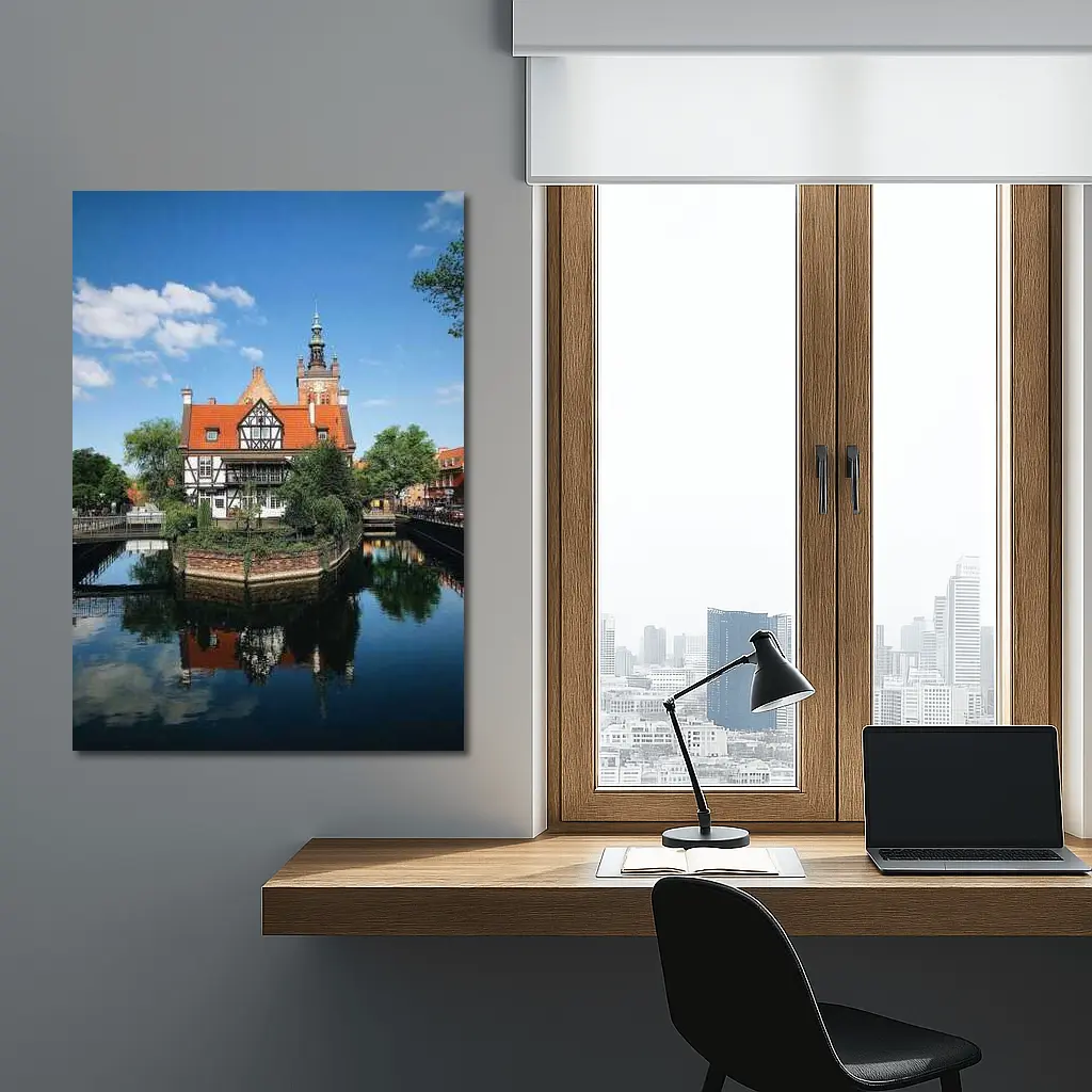 Gdansk Old Town Canal Reflection Poland – Wall Art